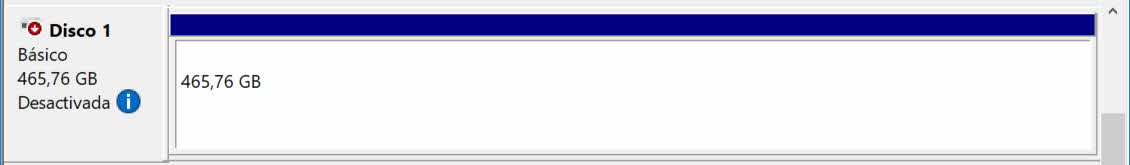 Poner disco offline en administrador de discos Windows